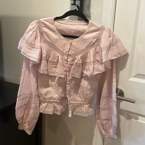 Love shack fancy smocked top, size small